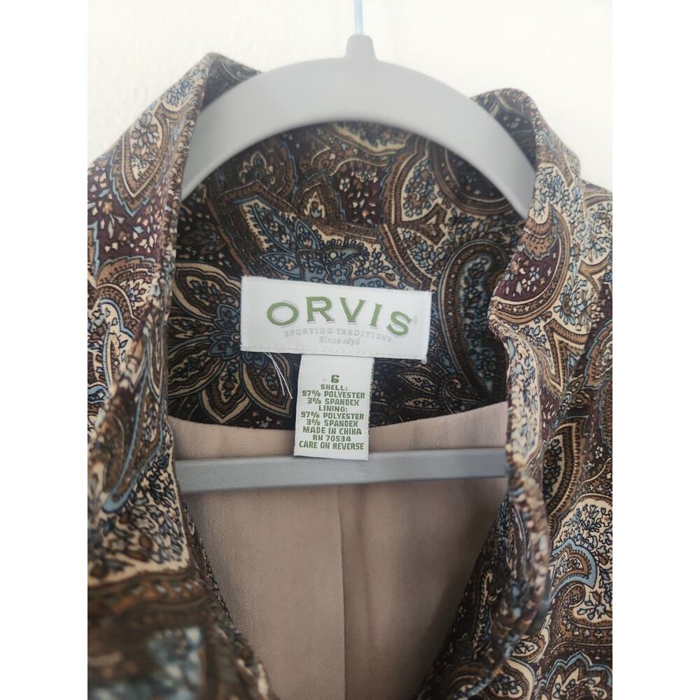 Orvis Women's Blazer Jacket Size 6 Brown Polyester Blend Button-Up Lined - Picture 5 of 6